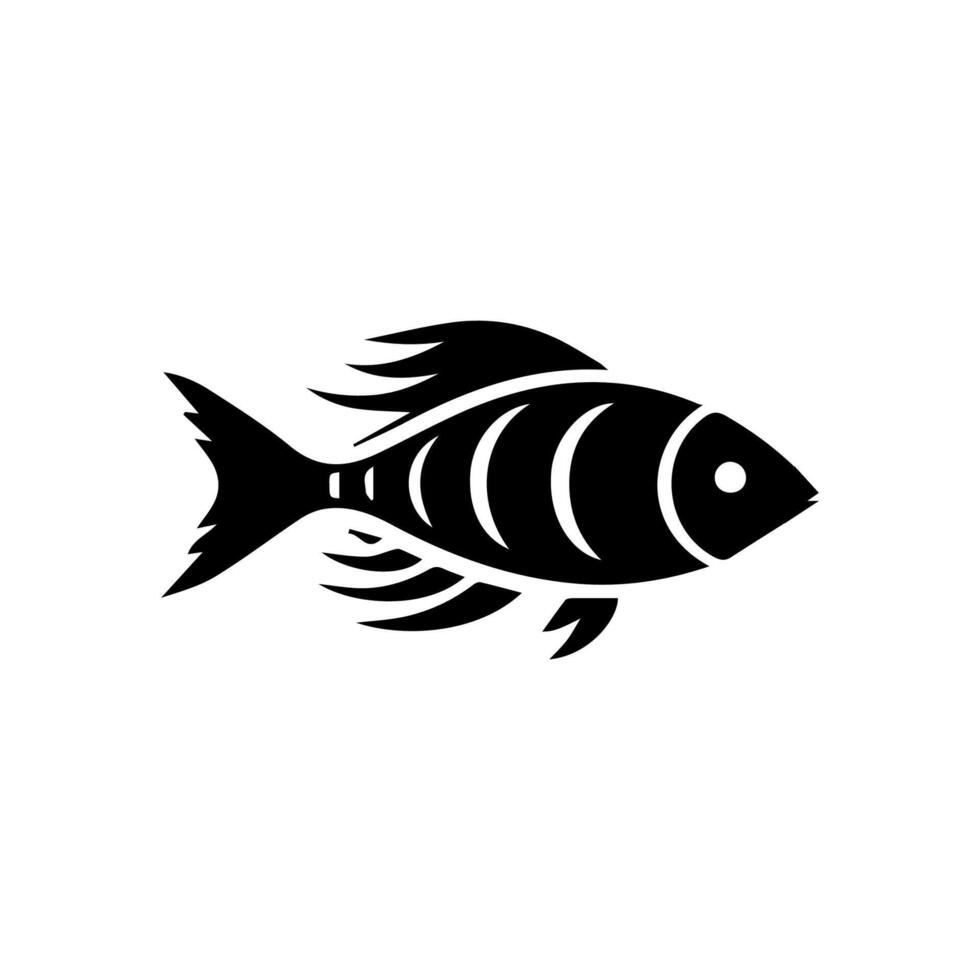 Vector aquarium fish silhouette illustration