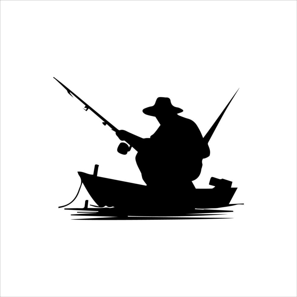 fisherman. Fisher throws spinning vector