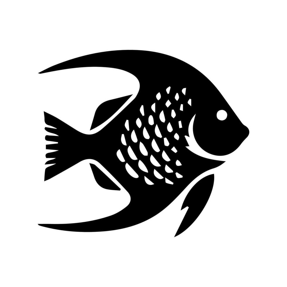 Vector aquarium fish silhouette illustration