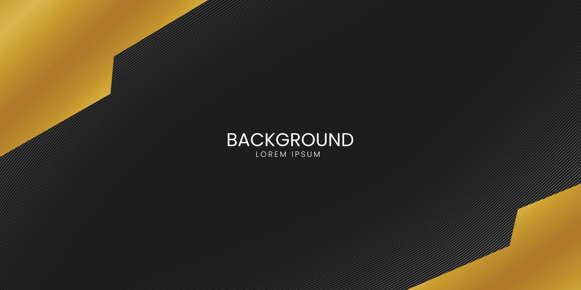 Black premium background with luxury dark golden geometric elements. Rich background for poster, banner, flyer etc. Vector EPS