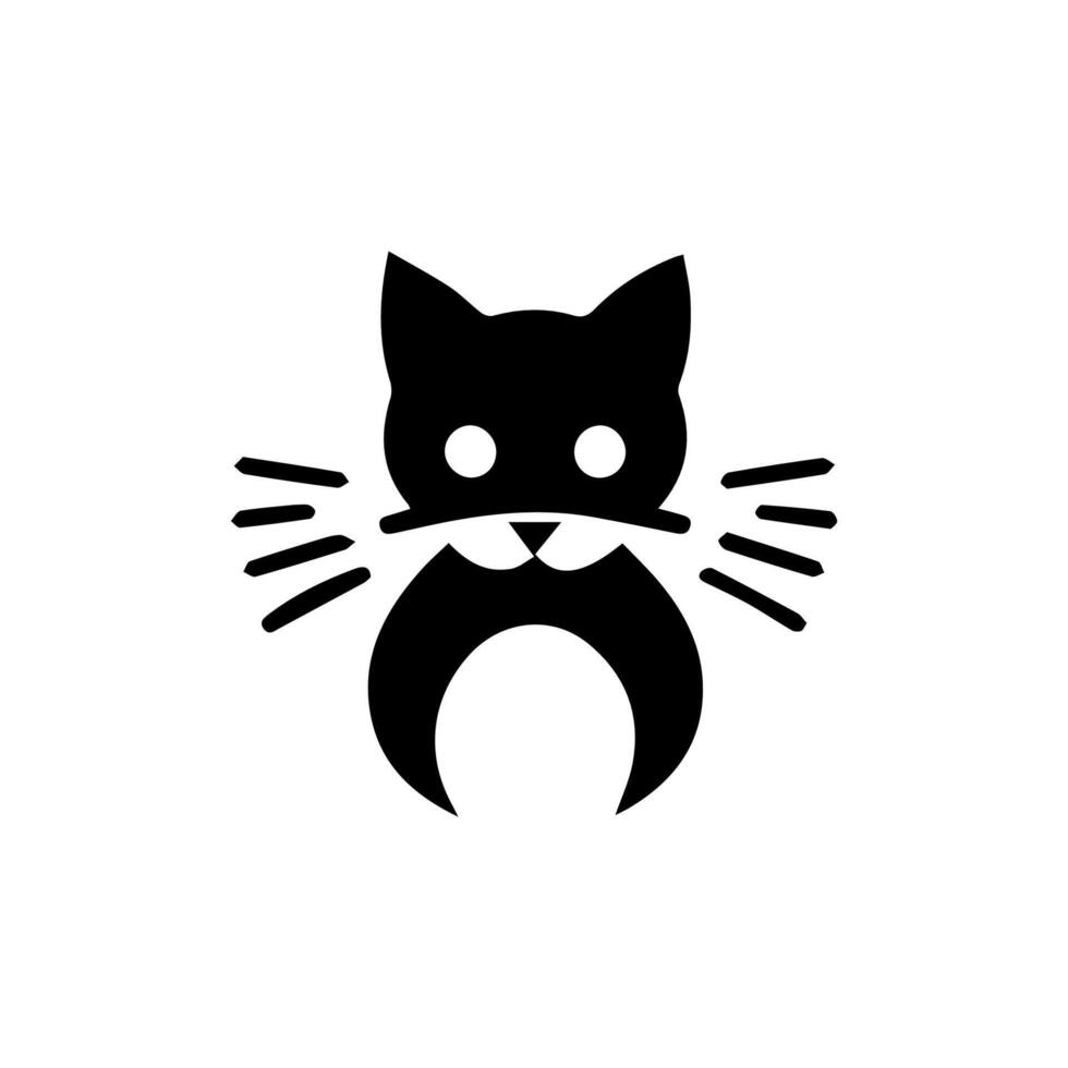 Vector isolated cat silhouette, logo, print, decorative sticker