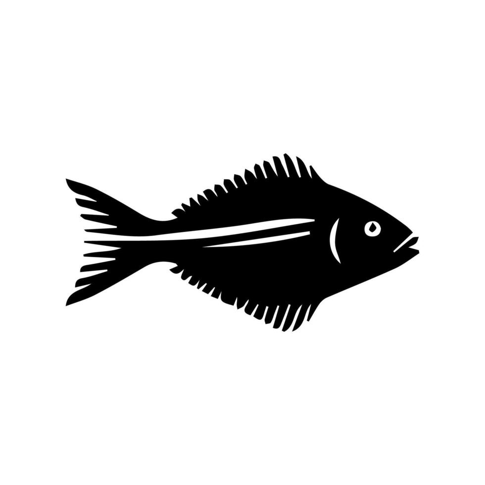 Vector aquarium fish silhouette illustration