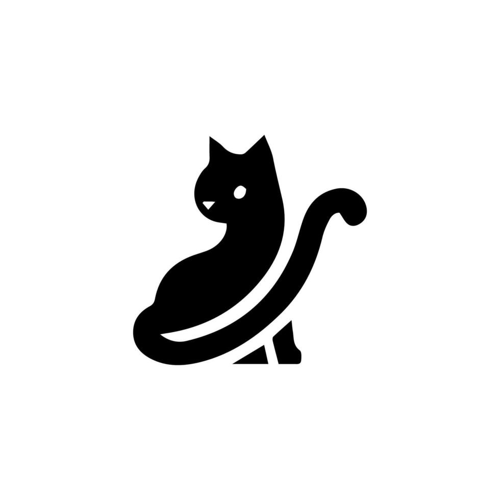 Vector isolated cat silhouette, logo, print, decorative sticker