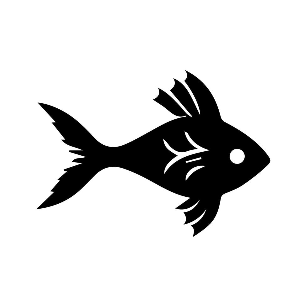 Vector aquarium fish silhouette illustration