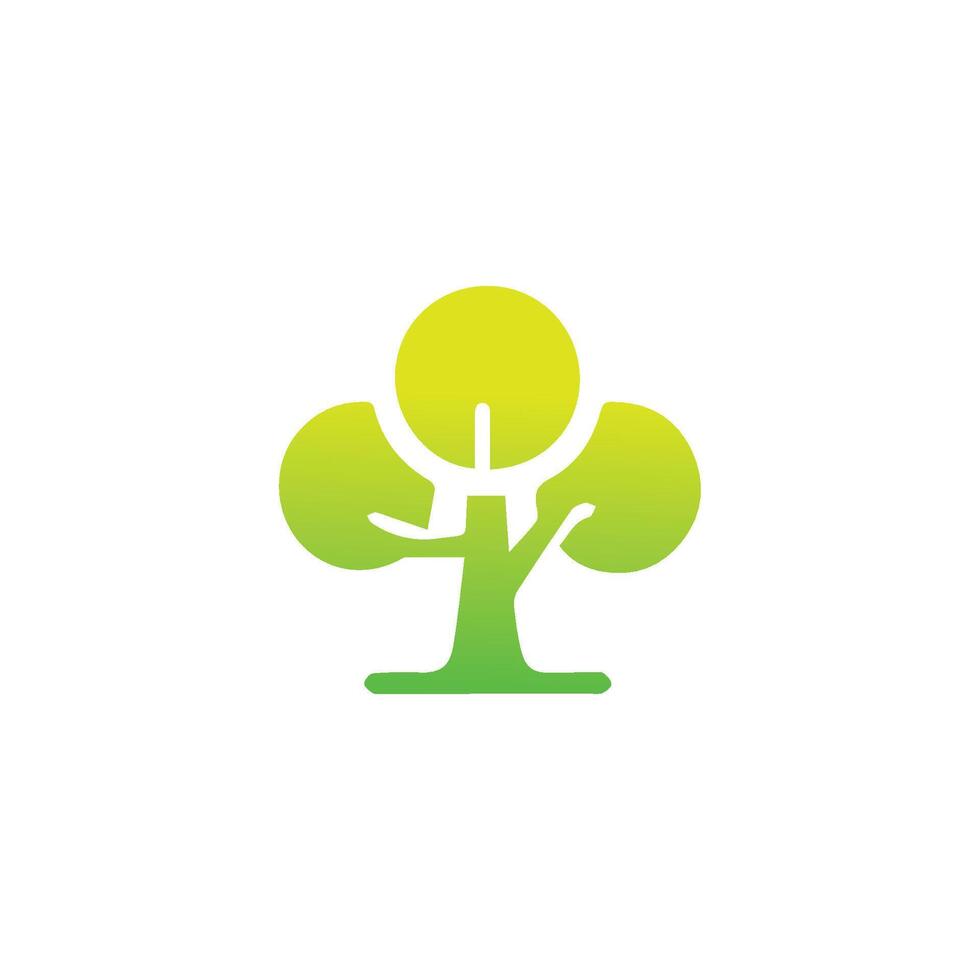 Tree icon concept of a stylized tree with leaves,  vector illustration