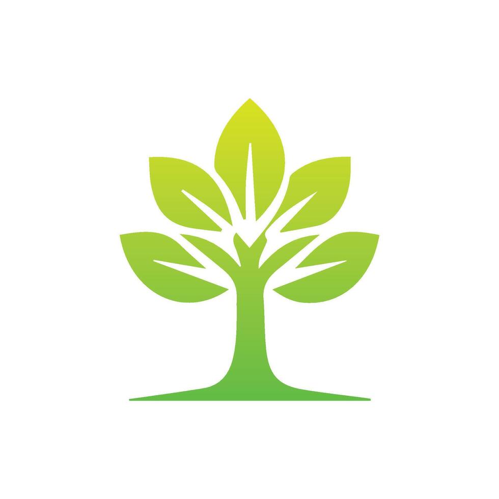 Tree icon concept of a stylized tree with leaves,  vector illustration