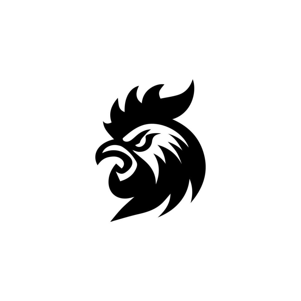 Chicken rooster mascot logo silhouette version vector