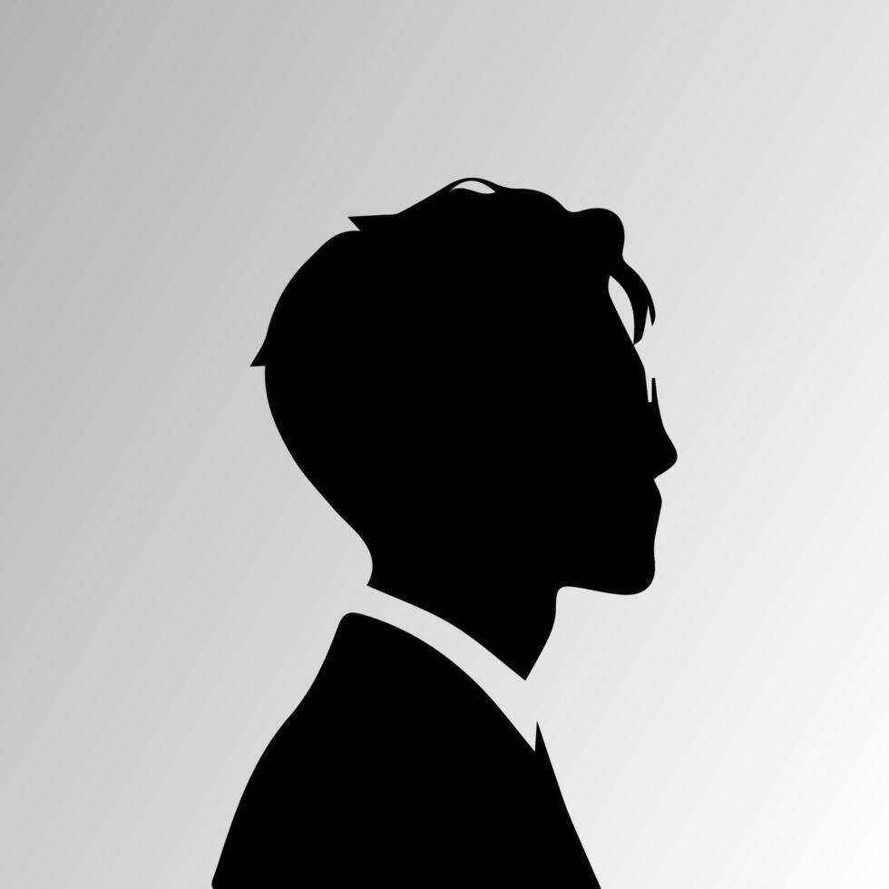 Silhouette of Very sad man alone on white background, Depressed young man vector