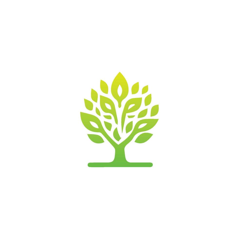 Tree icon concept of a stylized tree with leaves,  vector illustration