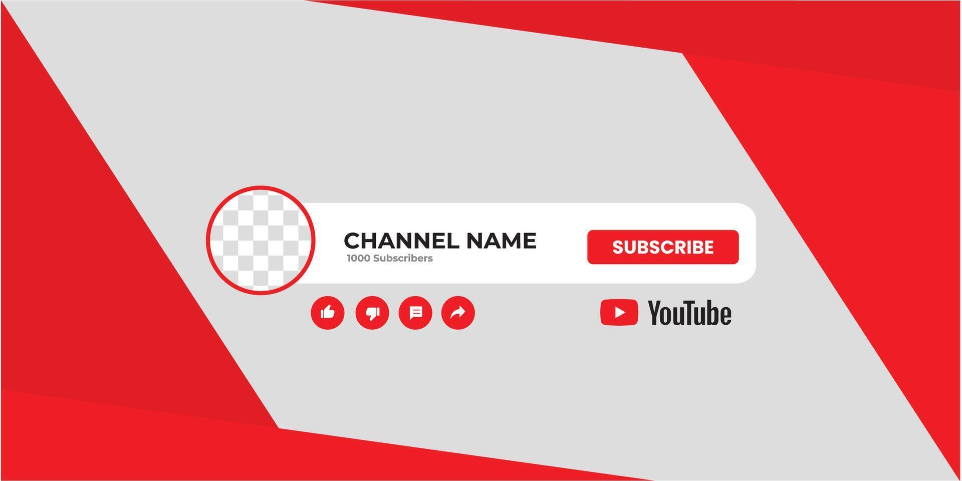 Youtube Channel Cover Wireframe. Youtube Banner For Design Your Channel. Youtube Channel Name Lower Third vector