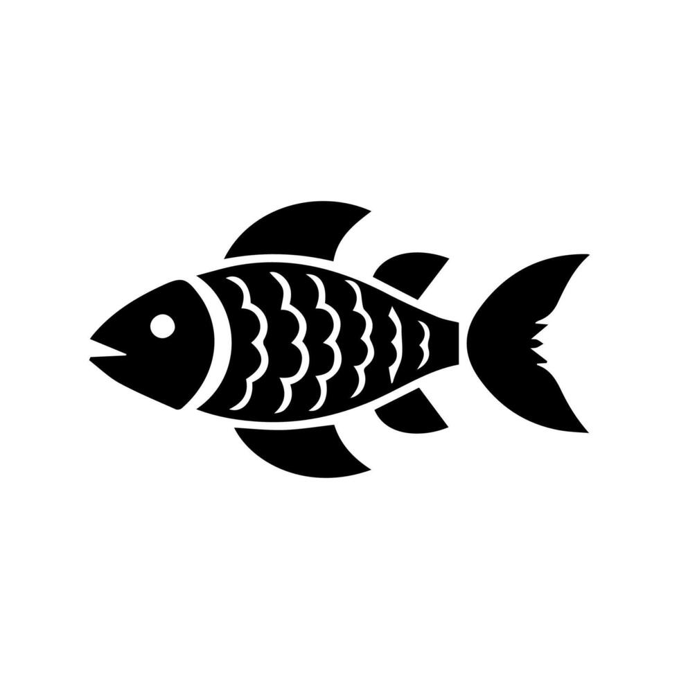 Vector aquarium fish silhouette illustration