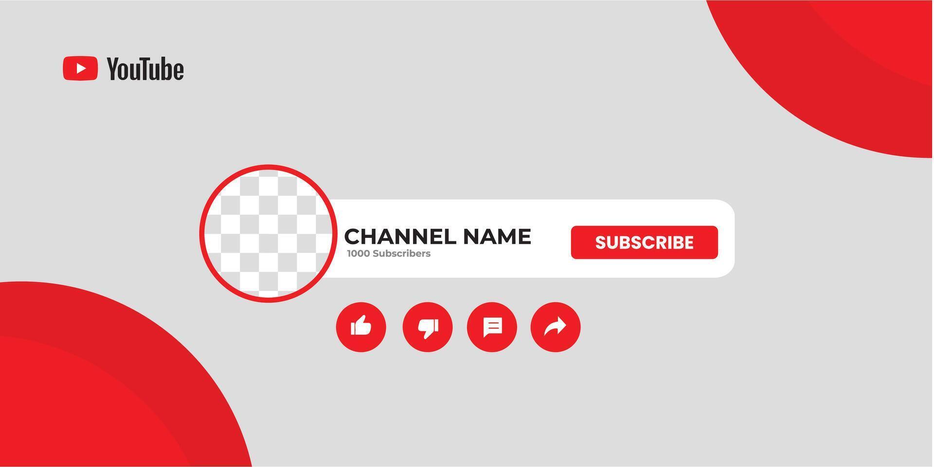 Youtube canal cubrir estructura alámbrica Youtube bandera para diseño tu canal. Youtube canal nombre inferior tercero vector