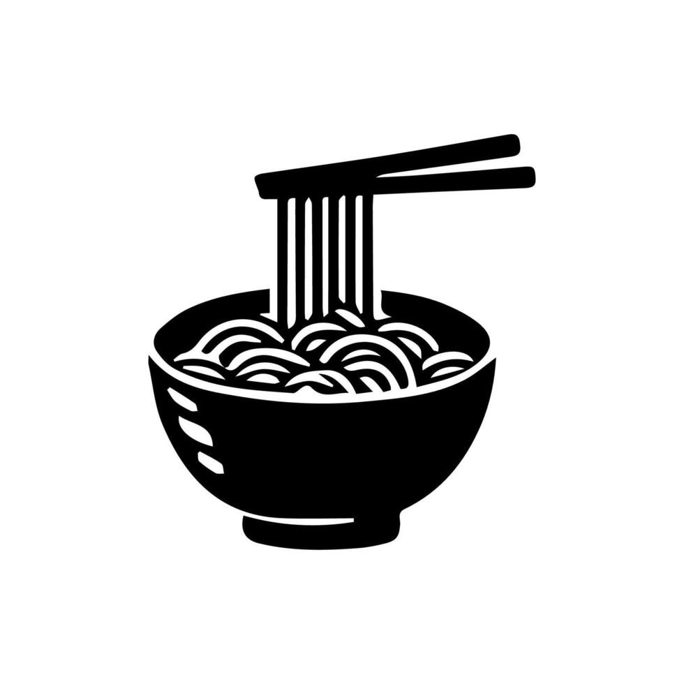ramen fideos. vector ilustración para mascota logo o pegatinaasiática japonés tradicional comida cocina. acortar arte, menú, póster, imprimir, bandera