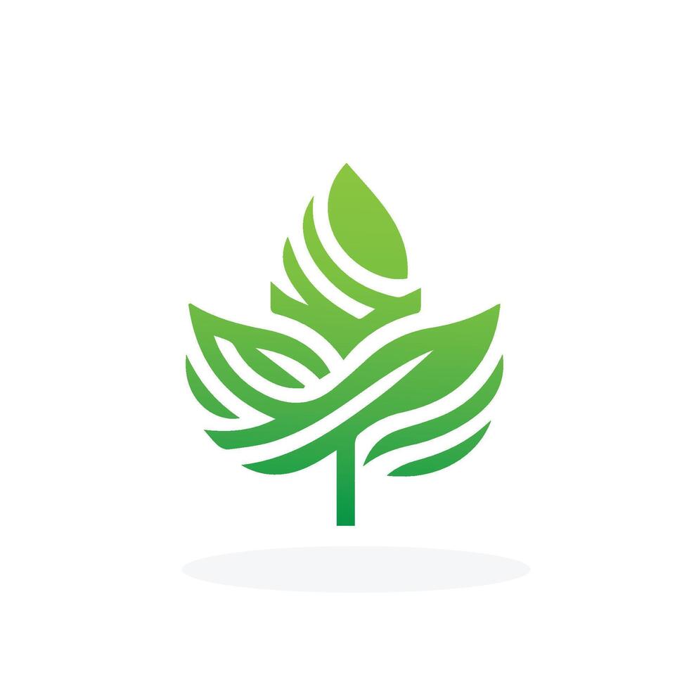Green Leaf Icon Vector Illustrations. Landscape design, garden, Plant, nature and ecology vector logo. Ecology Happy life Logotype concept icon. Vector illustration, Graphic Design Free Vector
