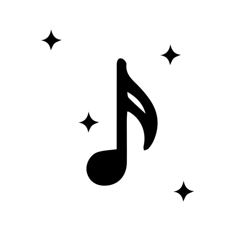 Music notes, song, melody or tune flat vector icon for musical
