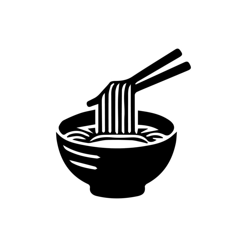 ramen fideos. vector ilustración para mascota logo o pegatinaasiática japonés tradicional comida cocina. acortar arte, menú, póster, imprimir, bandera