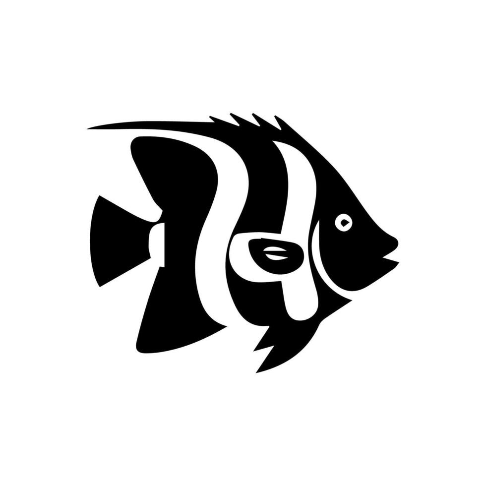 Vector aquarium fish silhouette illustration