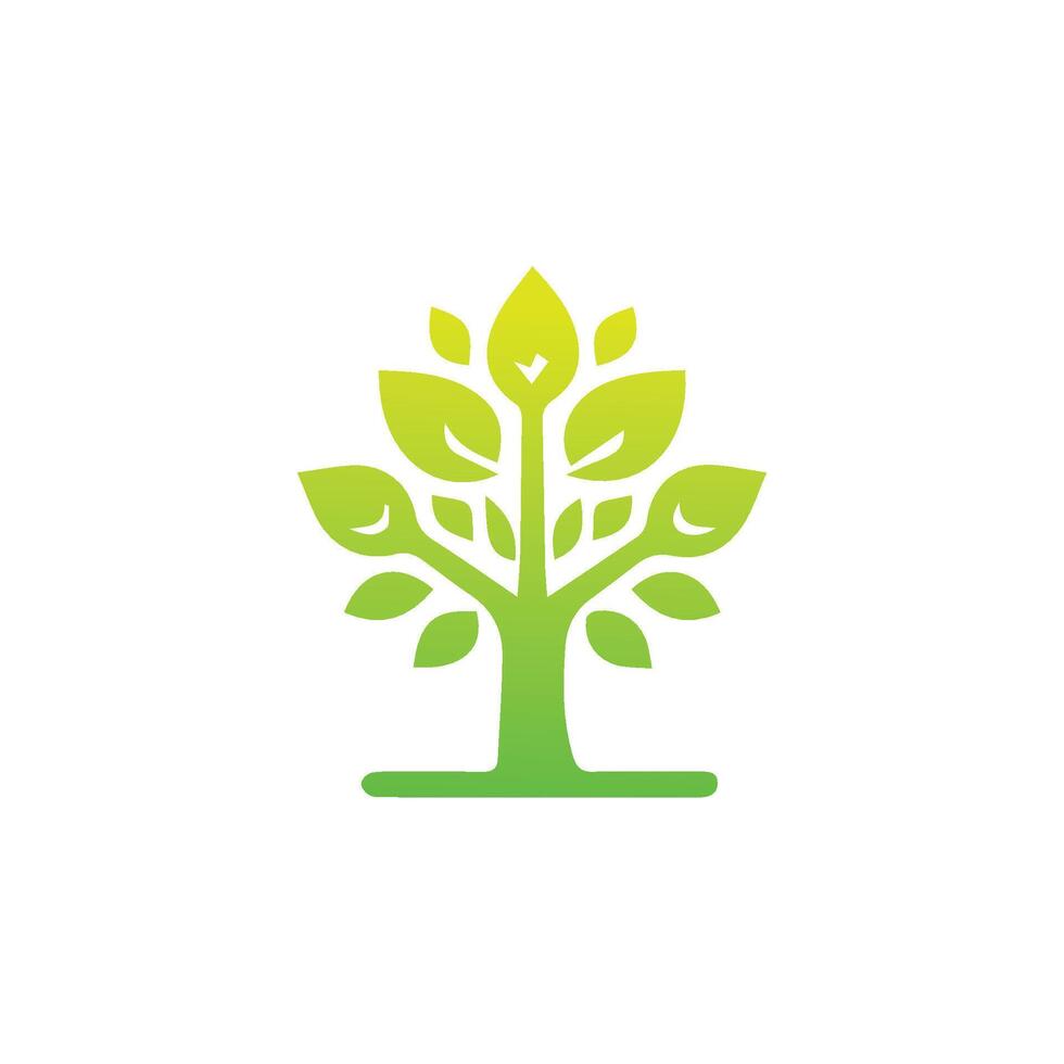 Tree icon concept of a stylized tree with leaves,  vector illustration