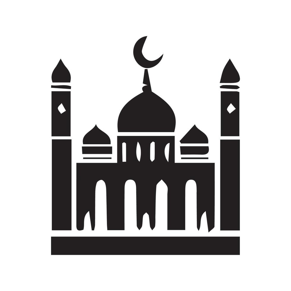 mezquita silueta vector ramadhan kareem