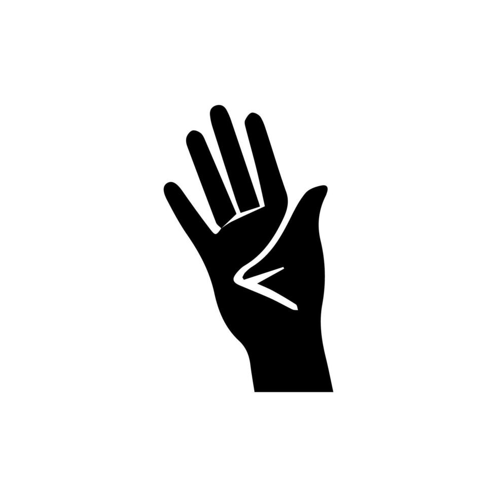 Hand icon on white background. Vector illustration.