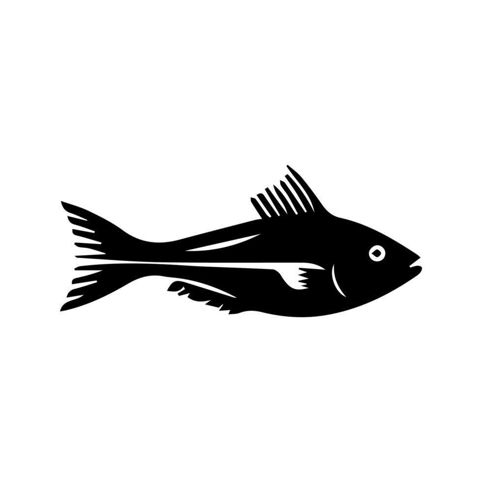 Vector aquarium fish silhouette illustration