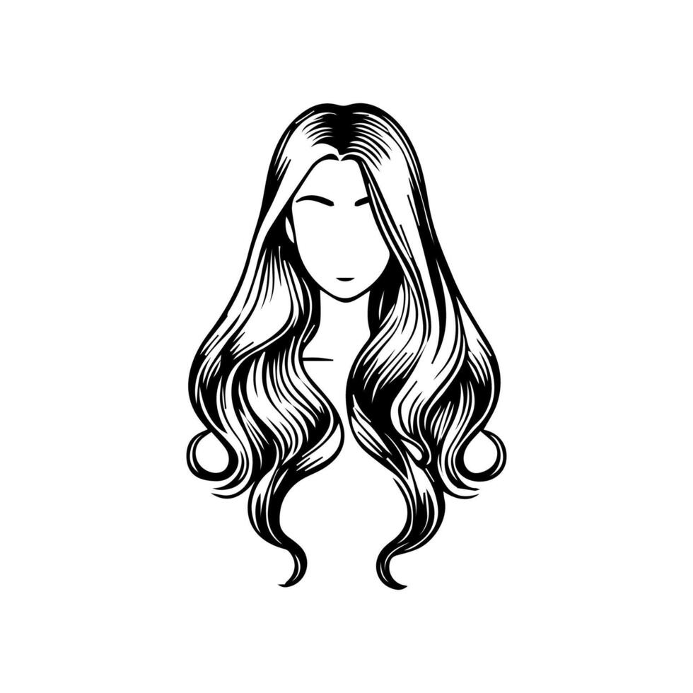 mujer cabeza silueta, cara perfil, viñeta. mano dibujado vector ilustración, aislado en blanco antecedentes. diseño para invitación, saludo tarjeta, Clásico estilo.