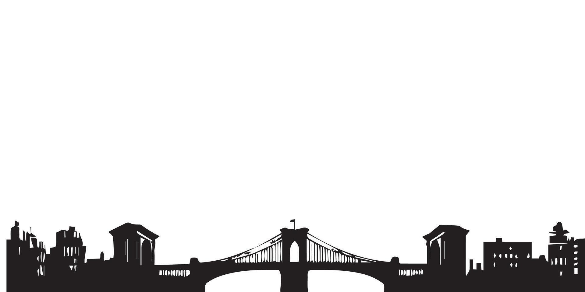 Cityscape silhouette vector, urban skyline isolated on white. Modern city architecture, skyscrapers, buildings vector