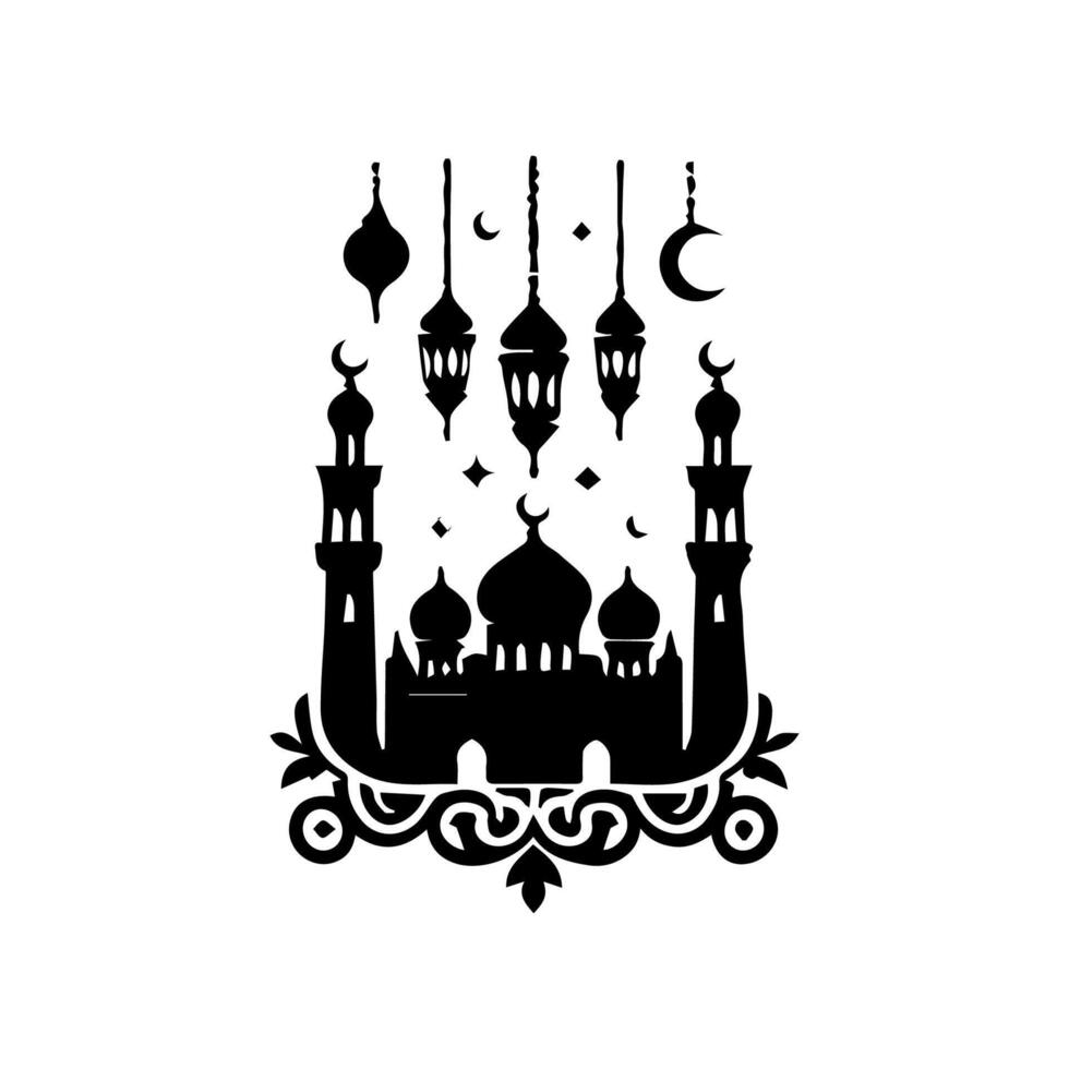 Ramadán Karrem medio Ramadán el generoso mes vector