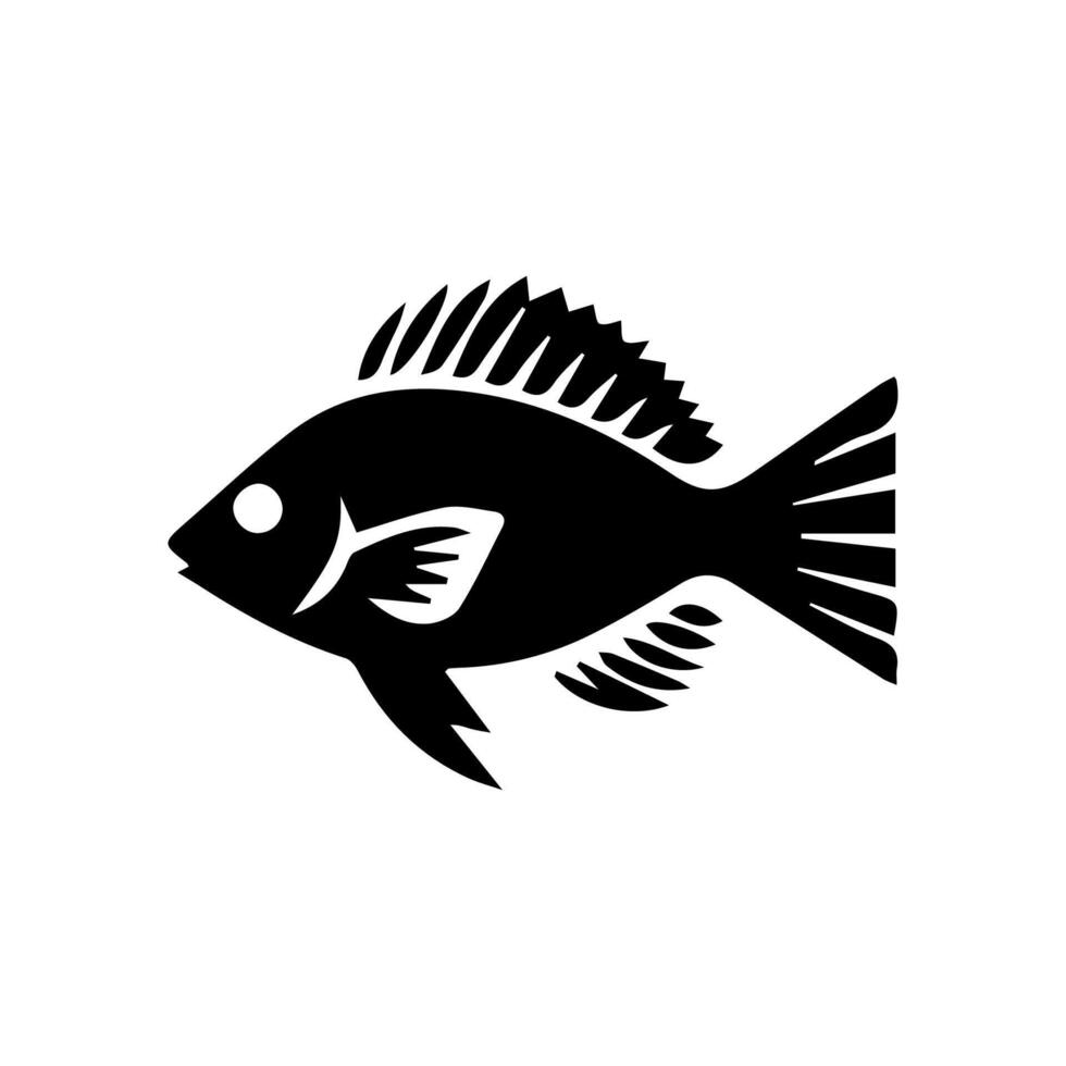 Vector aquarium fish silhouette illustration