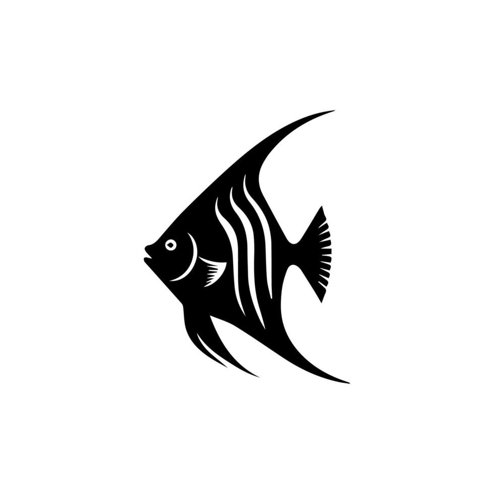 Vector aquarium fish silhouette illustration