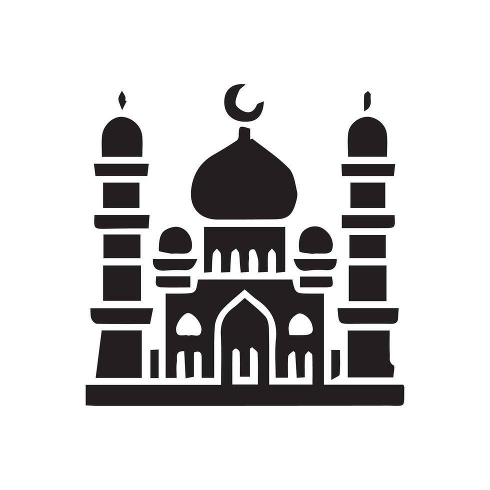 mosque silhouette vector Ramadhan kareem