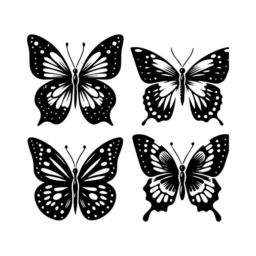 Butterfly silhouette icon. Vector Illustrations.