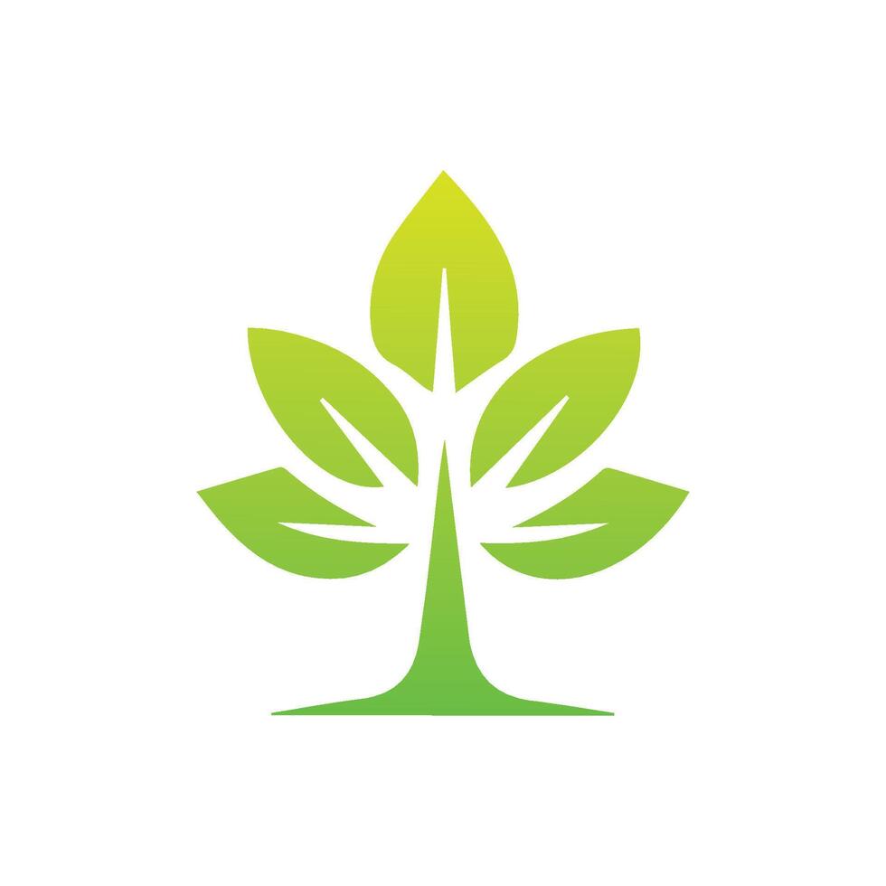 Tree icon concept of a stylized tree with leaves,  vector illustration