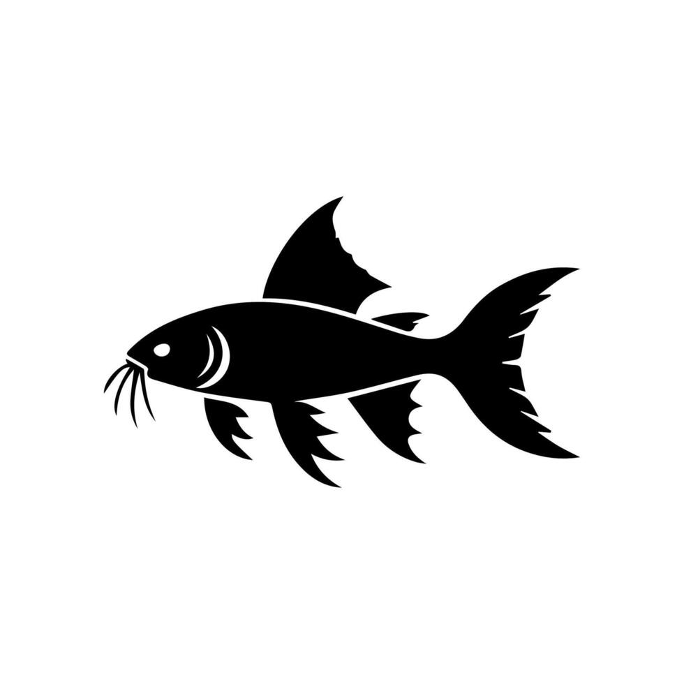 Vector aquarium fish silhouette illustration