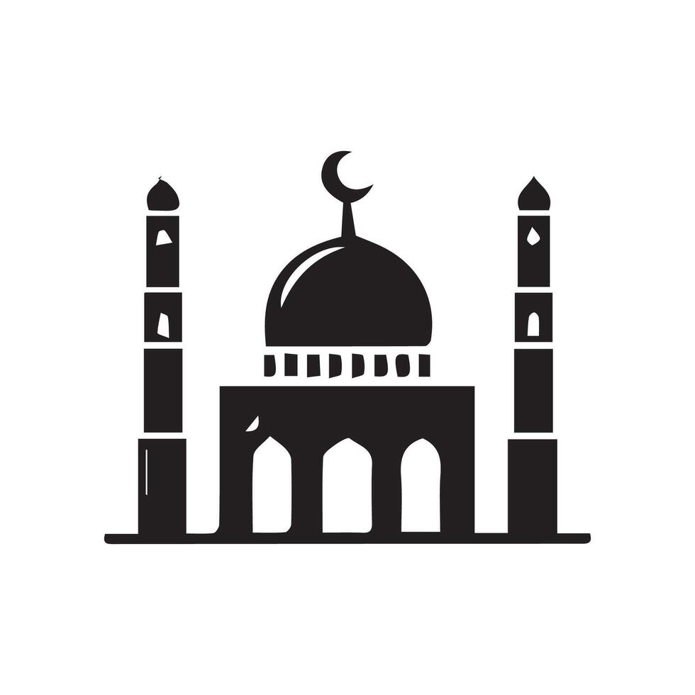 mosque silhouette  vector Ramadhan kareem