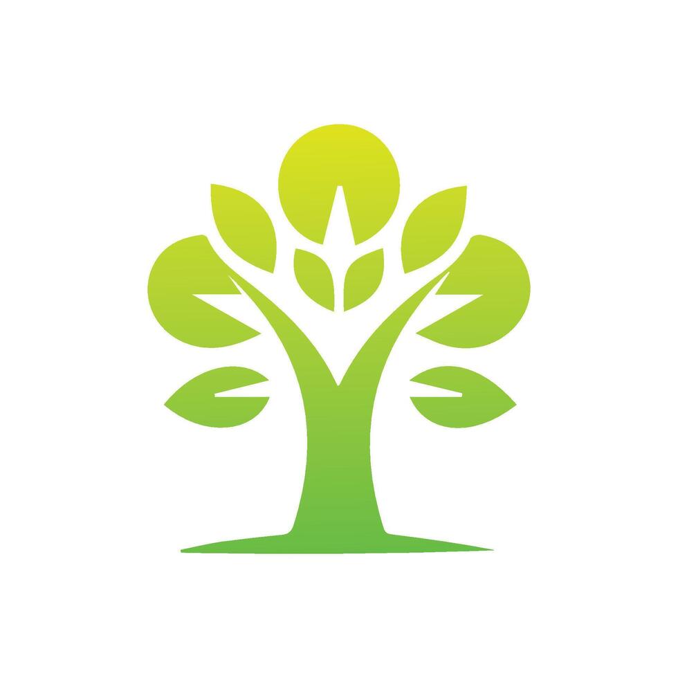 árbol icono concepto de un estilizado árbol con hojas, vector ilustración