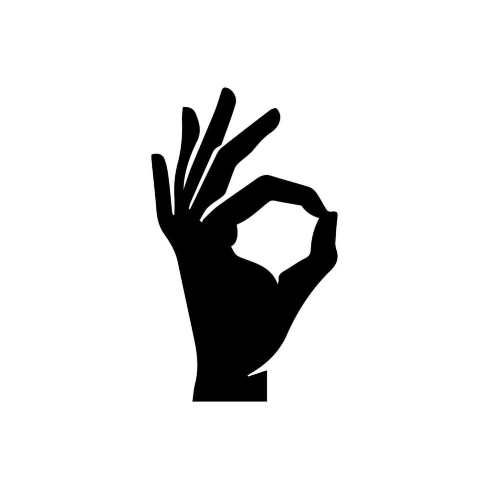 Hand icon on white background. Vector illustration.