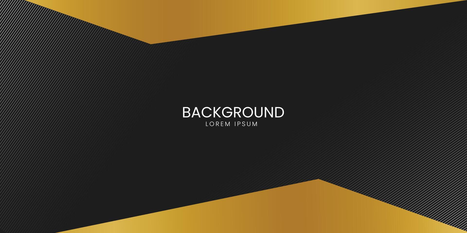 fondo premium negro con elementos geométricos dorados oscuros de lujo. rico fondo para afiches, pancartas, volantes, etc. vector eps