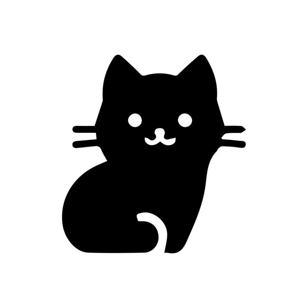 Vector isolated cat silhouette, logo, print, decorative sticker