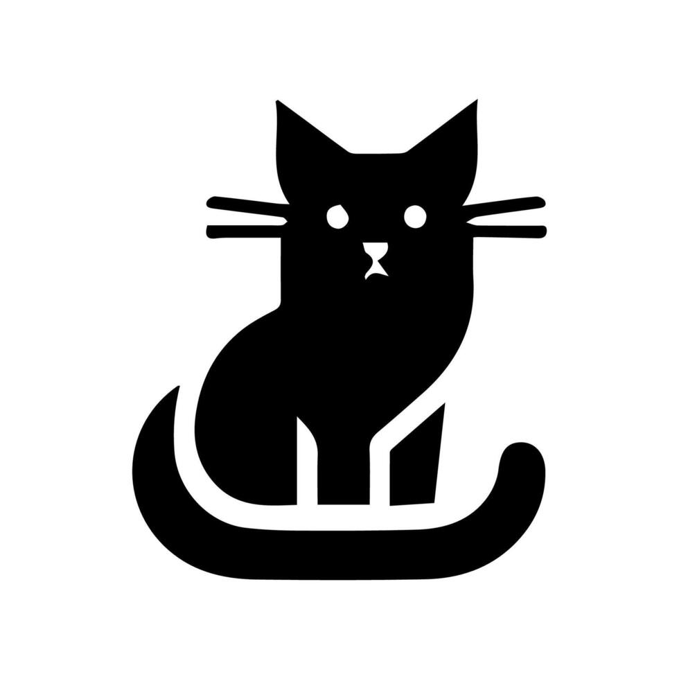 silueta de gato aislada vectorial, logotipo, impresión, adhesivo decorativo vector