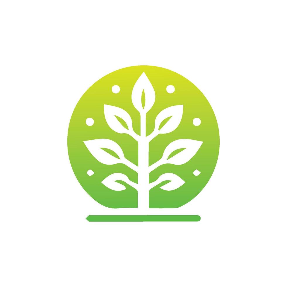 Tree icon concept of a stylized tree with leaves,  vector illustration