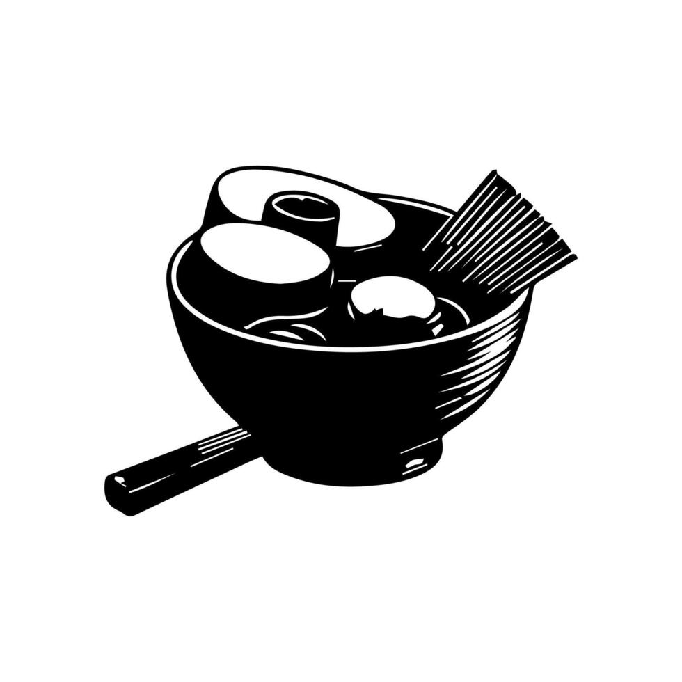 ramen fideos. vector ilustración para mascota logo o pegatinaasiática japonés tradicional comida cocina. acortar arte, menú, póster, imprimir, bandera