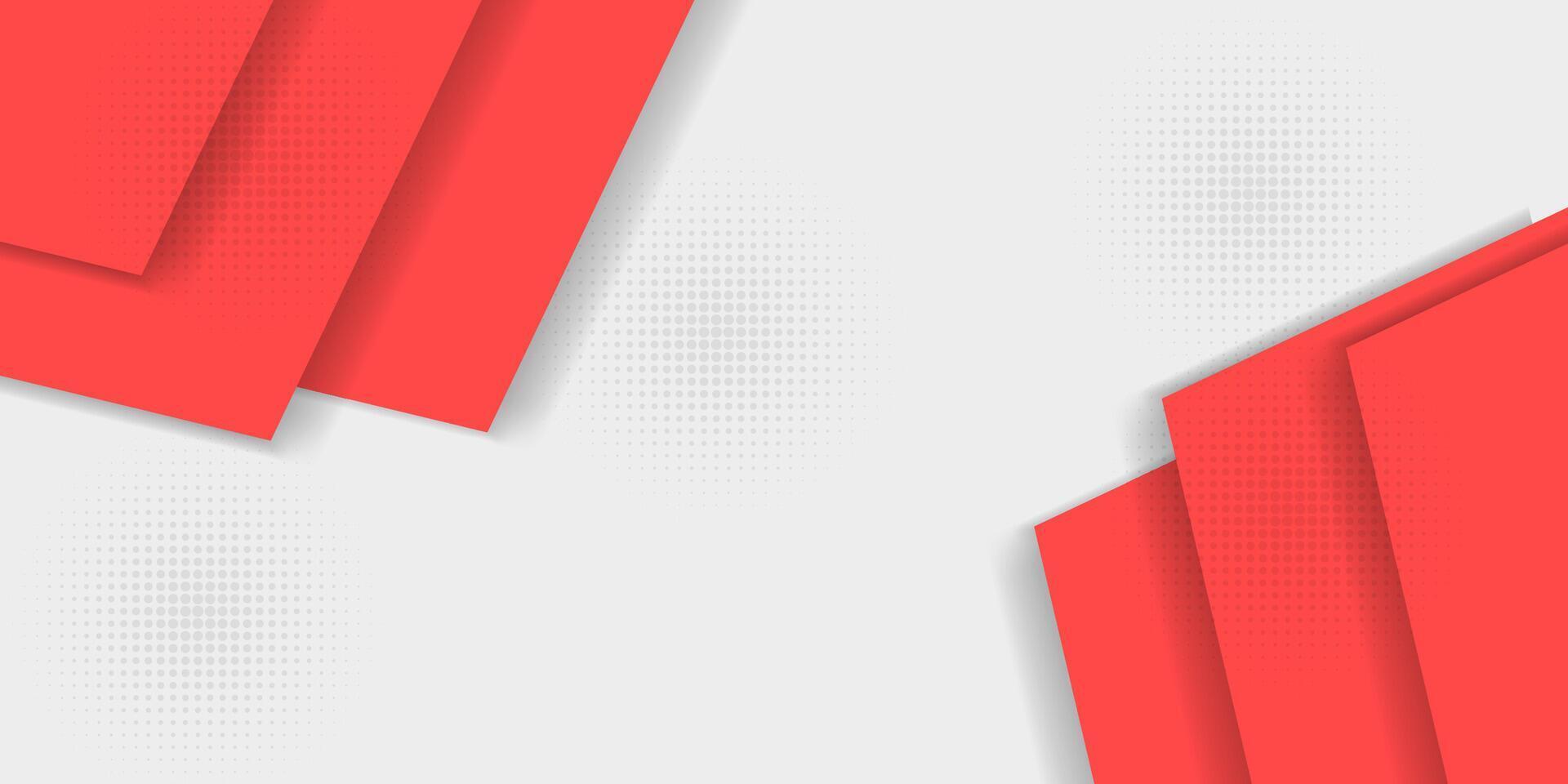 Red abstract background on white. Vector paper illustration.