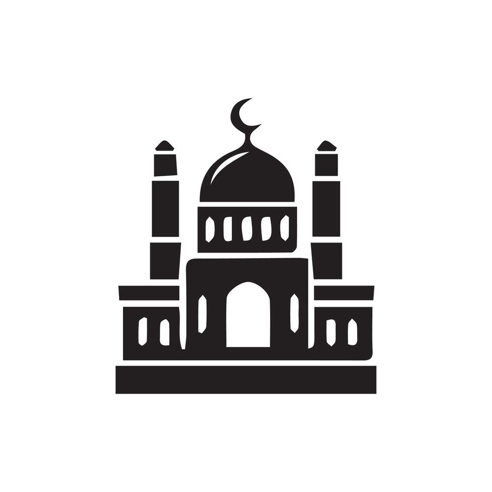 mosque silhouette vector Ramadhan kareem