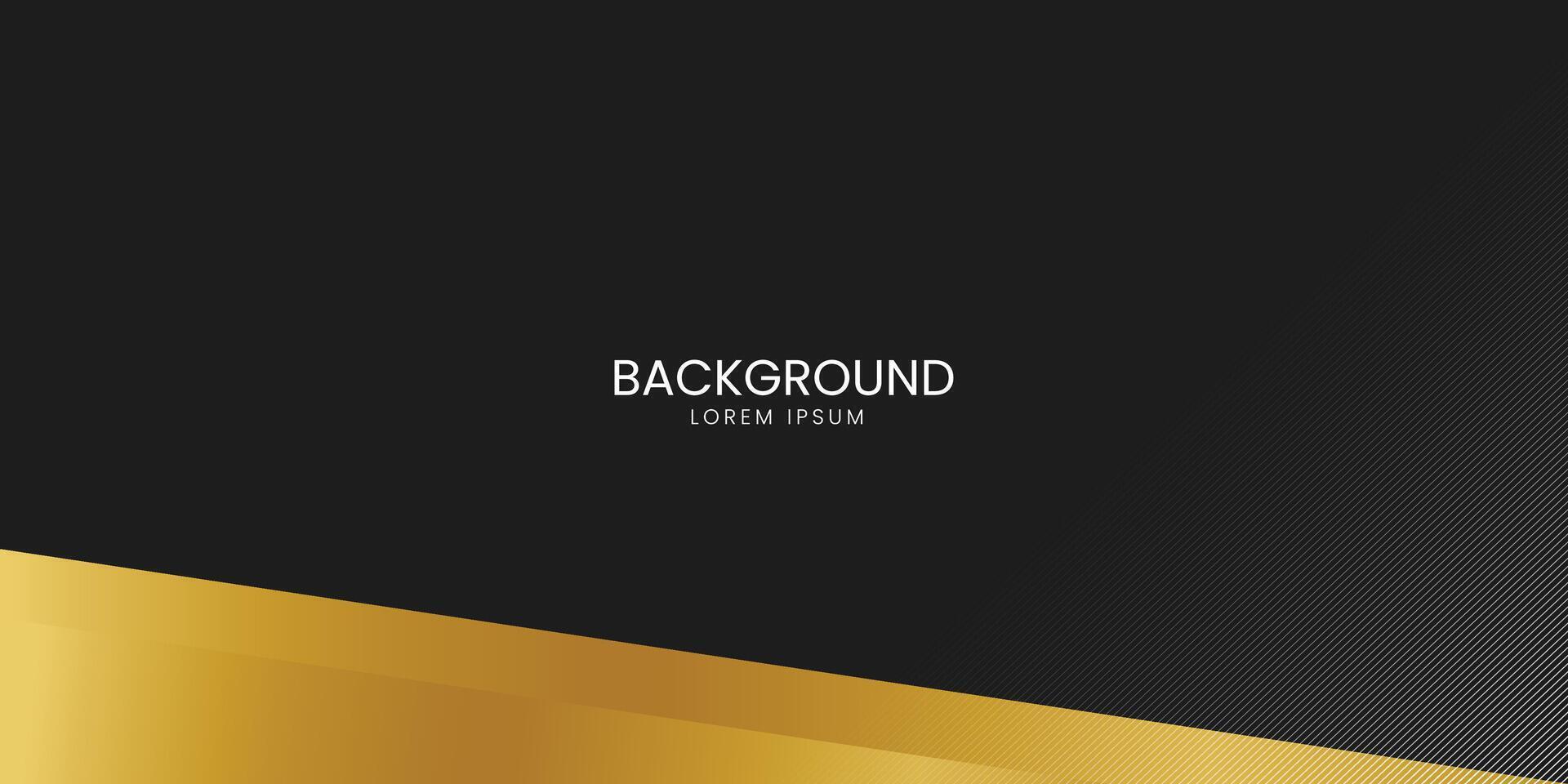 Black premium background with luxury dark golden geometric elements. Rich background for poster, banner, flyer etc. Vector EPS