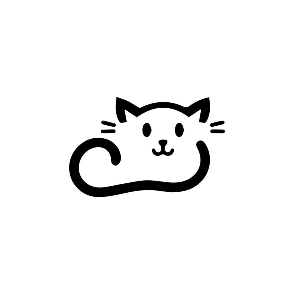 silueta de gato aislada vectorial, logotipo, impresión, adhesivo decorativo vector