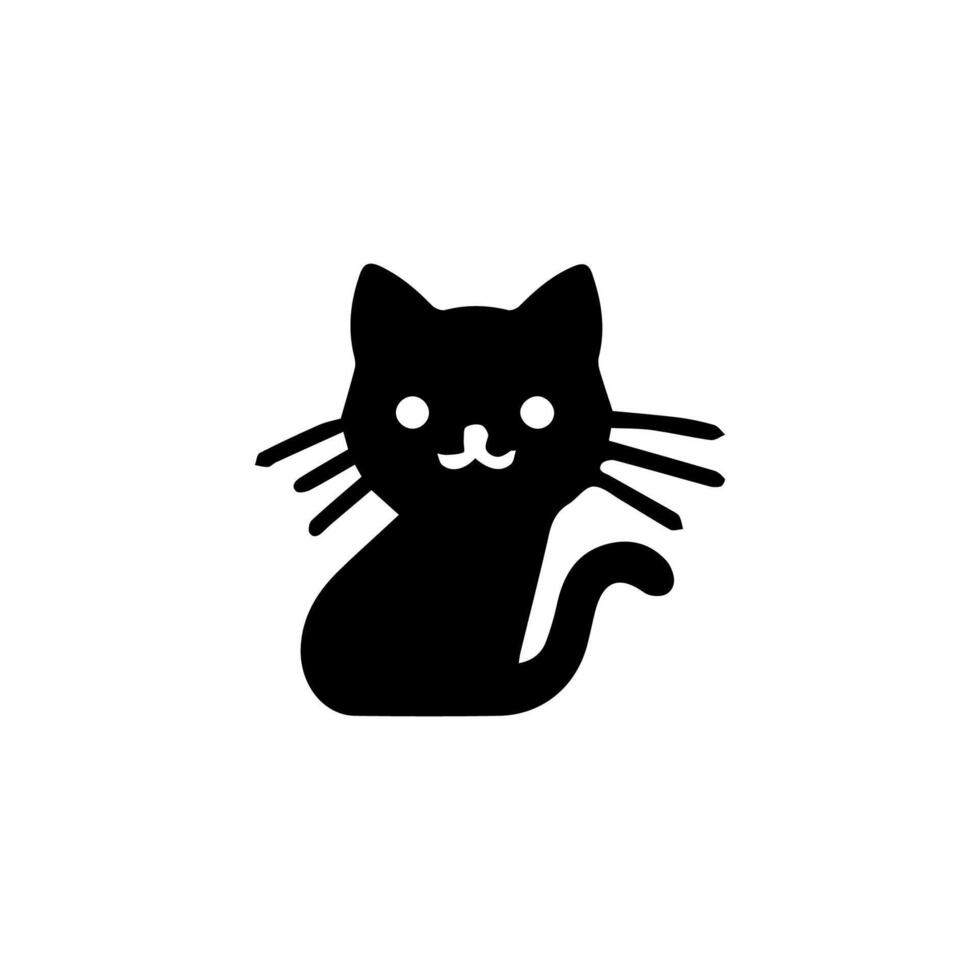 Vector isolated cat silhouette, logo, print, decorative sticker