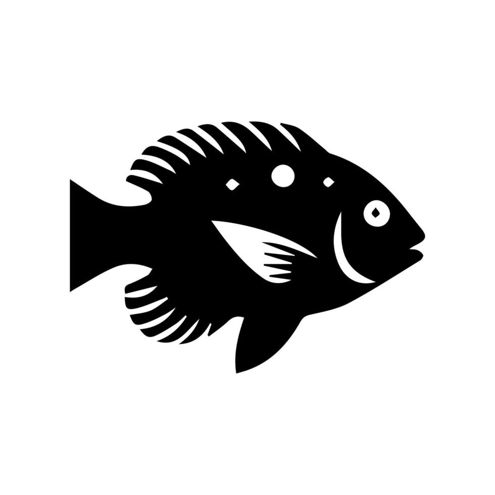 Vector aquarium fish silhouette illustration