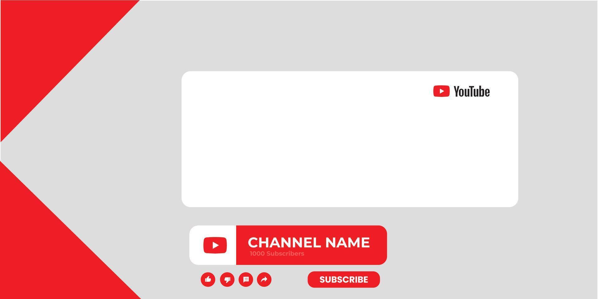 Youtube canal cubrir estructura alámbrica Youtube bandera para diseño tu canal. Youtube canal nombre inferior tercero vector