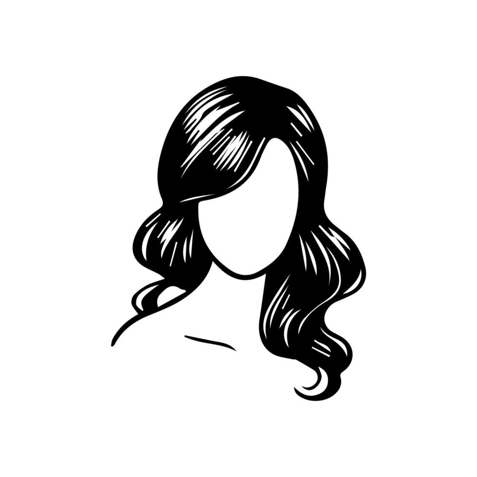 mujer cabeza silueta, cara perfil, viñeta. mano dibujado vector ilustración, aislado en blanco antecedentes. diseño para invitación, saludo tarjeta, Clásico estilo.